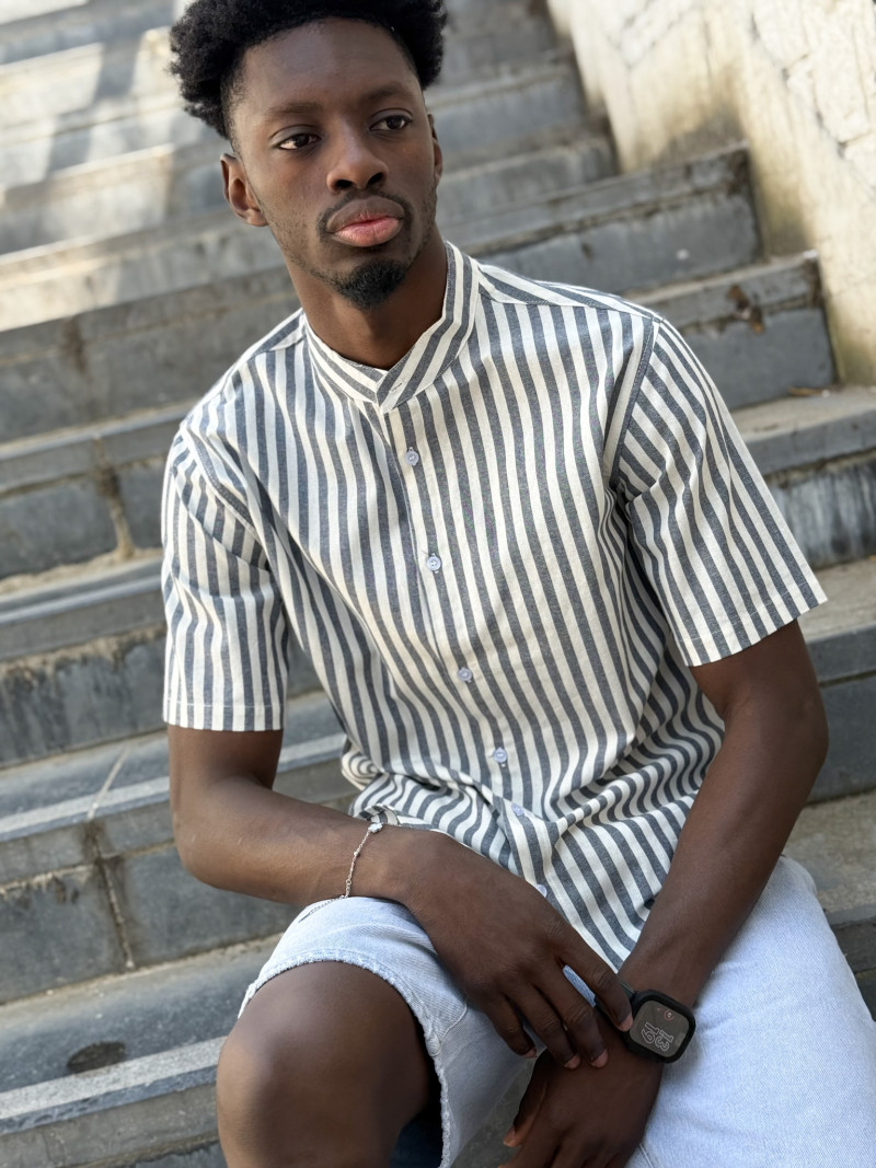 Chemise lignée Timoti - Bleu/Blanc