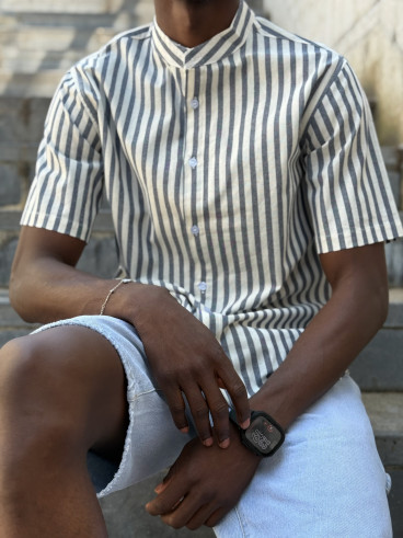 Chemise lignée Timoti - Bleu/Blanc