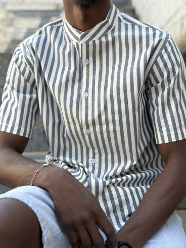 Chemise lignée Timoti - Bleu/Blanc