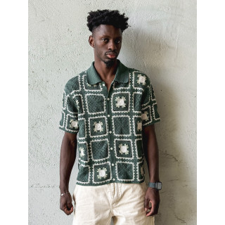 Chemise en crochet Timaé - Vert/Ecru