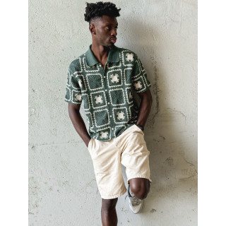 Chemise en crochet Timaé - Vert/Ecru
