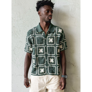 Chemise en crochet Timaé - Vert/Ecru