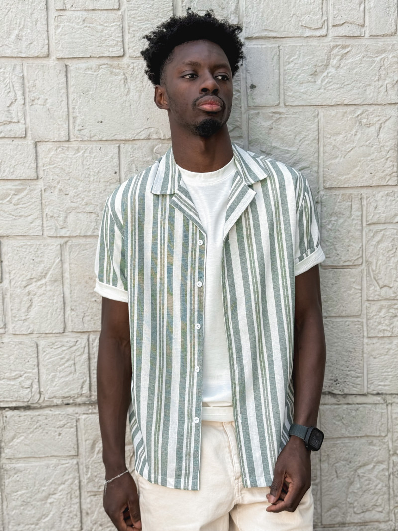 Chemise lignée Aymeric - Vert