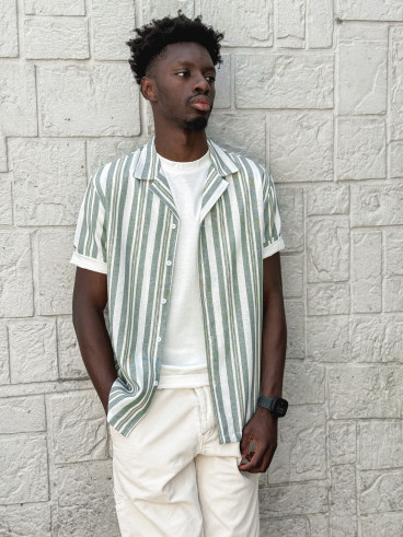 Chemise lignée Aymeric - Vert