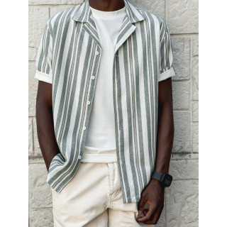 Chemise lignée Aymeric - Vert