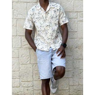 Chemise Zakari - Ecru/Bleu marine