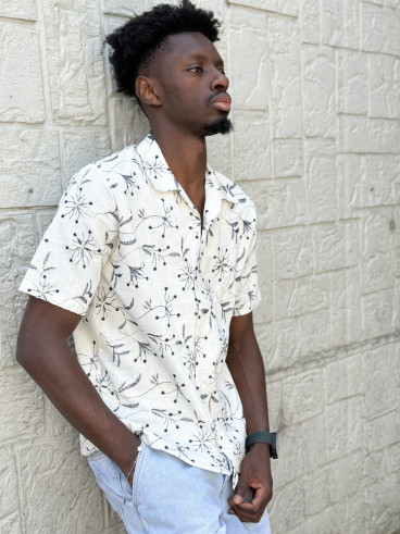 Chemise Zakari - Ecru/Bleu marine