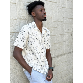 Chemise Zakari - Ecru/Bleu marine