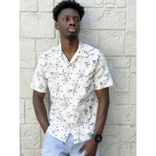 Chemise Zakari - Ecru/Bleu marine