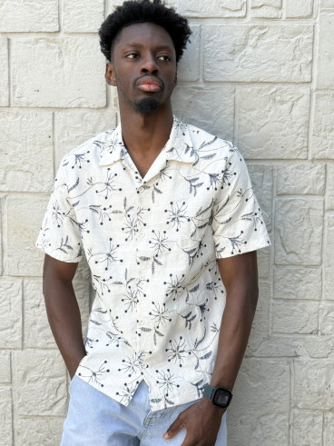 Chemise Zakari - Ecru/Bleu marine
