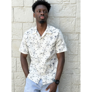 Chemise Zakari - Ecru/Bleu marine