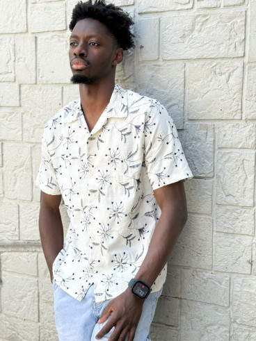 Chemise Zakari - Ecru/Bleu marine