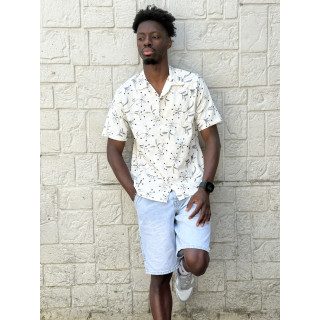 Chemise Zakari - Ecru/Bleu marine
