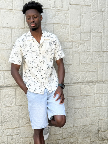 Chemise Zakari - Ecru/Bleu marine