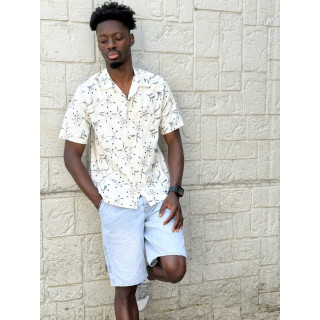 Chemise Zakari - Ecru/Bleu marine