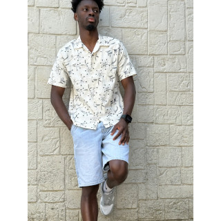 Chemise Zakari - Ecru/Bleu marine