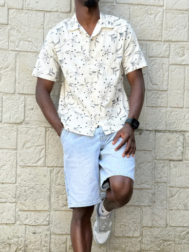 Chemise Zakari - Ecru/Bleu marine