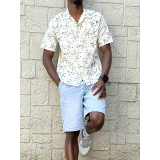Chemise Zakari - Ecru/Bleu marine