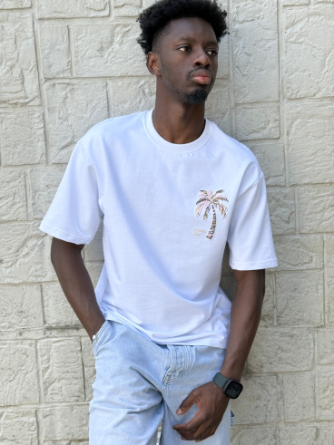T-shirt 'Golden Day' - Blanc