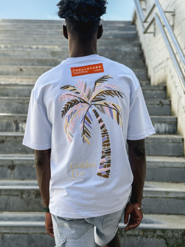 T-shirt 'Golden Day' - Blanc