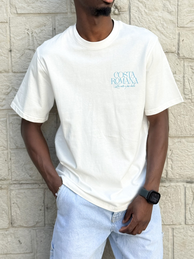 T-shirt Costa romana - Ecru