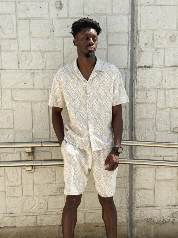 Ensemble à motifs Basile - Beige