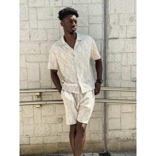 Ensemble à motifs Basile - Beige