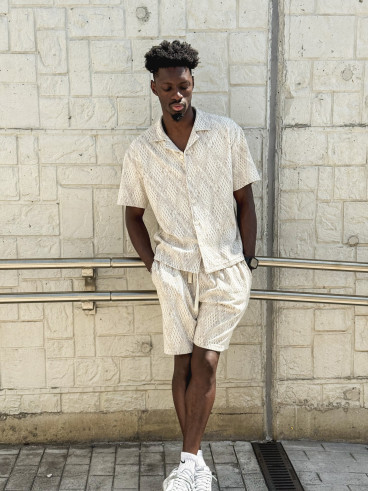Ensemble à motifs Basile - Beige