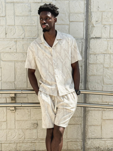 Ensemble à motifs Basile - Beige