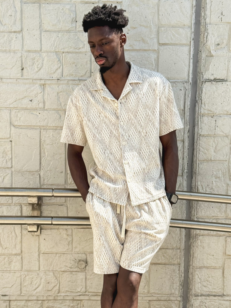 Ensemble à motifs Basile - Beige