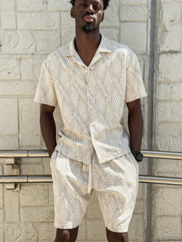Ensemble à motifs Basile - Beige