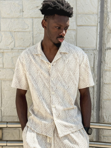 Ensemble à motifs Basile - Beige