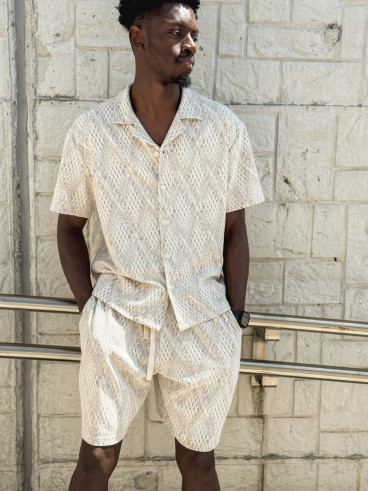 Ensemble à motifs Basile - Beige