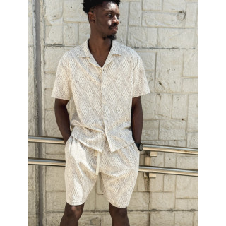 Ensemble à motifs Basile - Beige