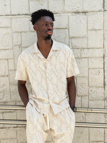 Ensemble à motifs Basile - Beige