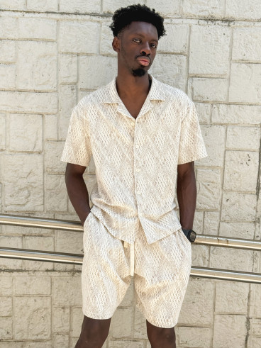 Ensemble à motifs Basile - Beige
