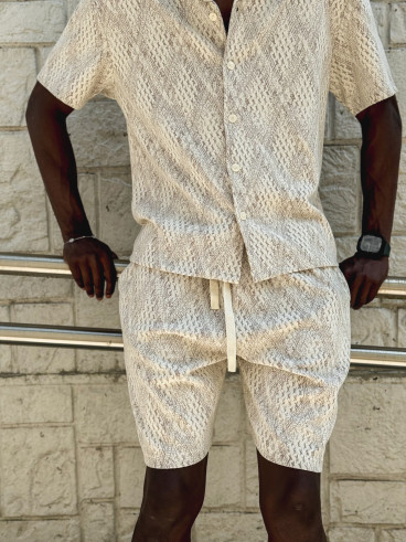 Ensemble à motifs Basile - Beige