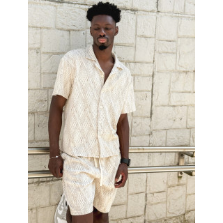Ensemble à motifs Basile - Beige