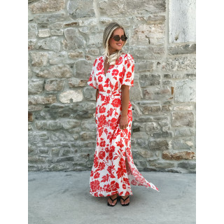 Robe longue à fleurs Tallulah - Rouge