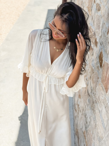 Robe longue Nalani - Crème