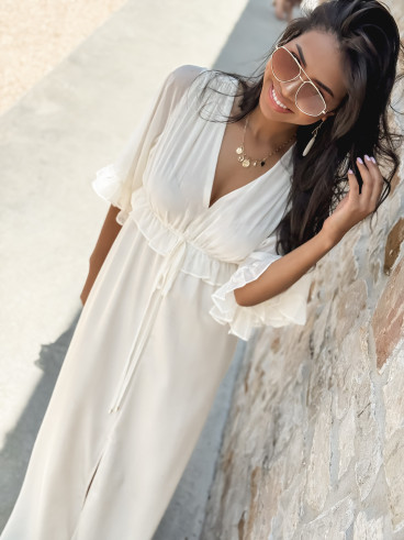 Robe longue Nalani - Crème