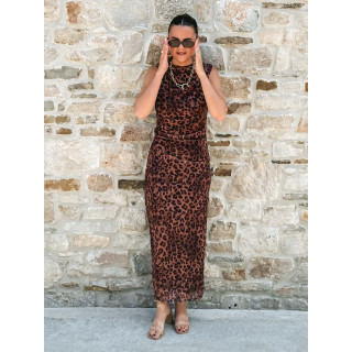 Robe longue Meghan - Camel/Noir