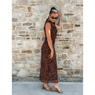 Robe longue Meghan - Camel/Noir