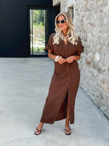 Robe longue Ariella - Marron
