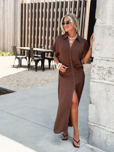Robe longue Ariella - Marron