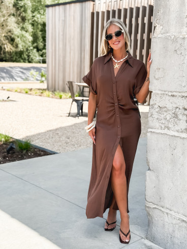 Robe longue Ariella - Marron