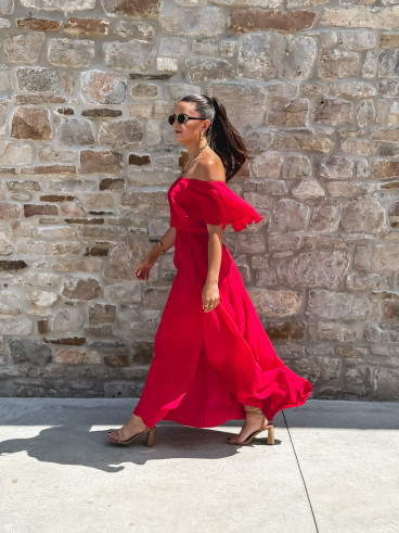 Robe longue Zaëlle - Rouge