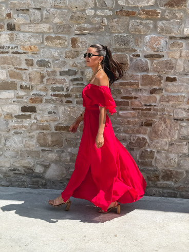 Robe longue Zaëlle - Rouge