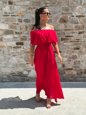 Robe longue Zaëlle - Rouge