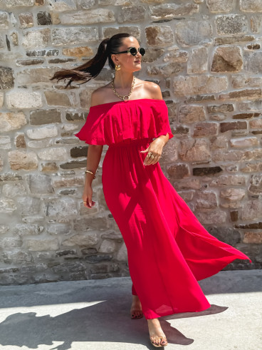 Robe longue Zaëlle - Rouge